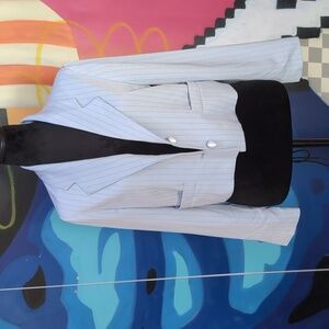 Vivienne Hu light blue pin striped blazer